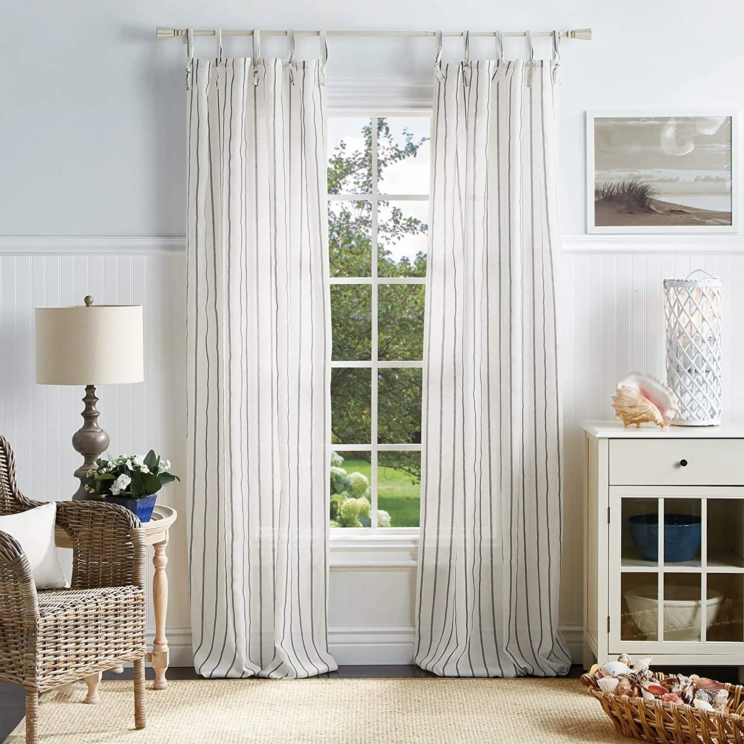 linen stripe curtains