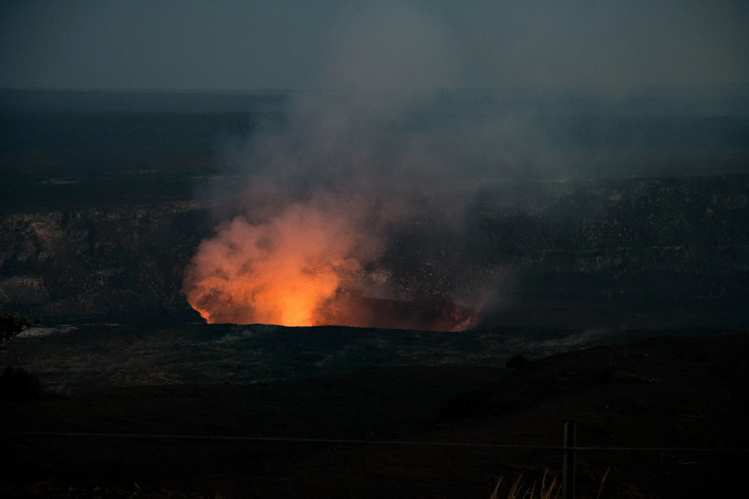 Halema'uma'u crater just after sunset.