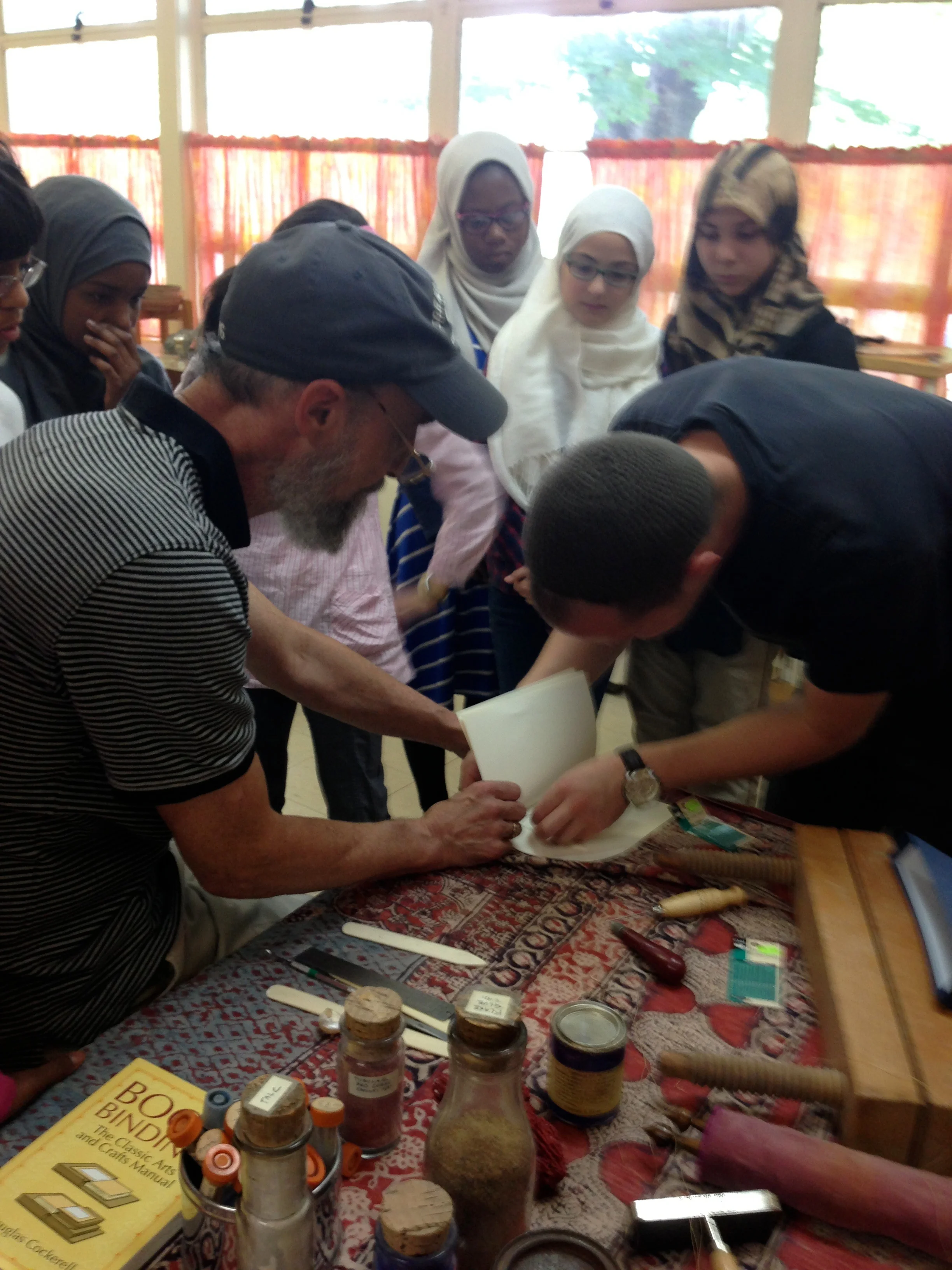A calligraphy and bookbinding workshop