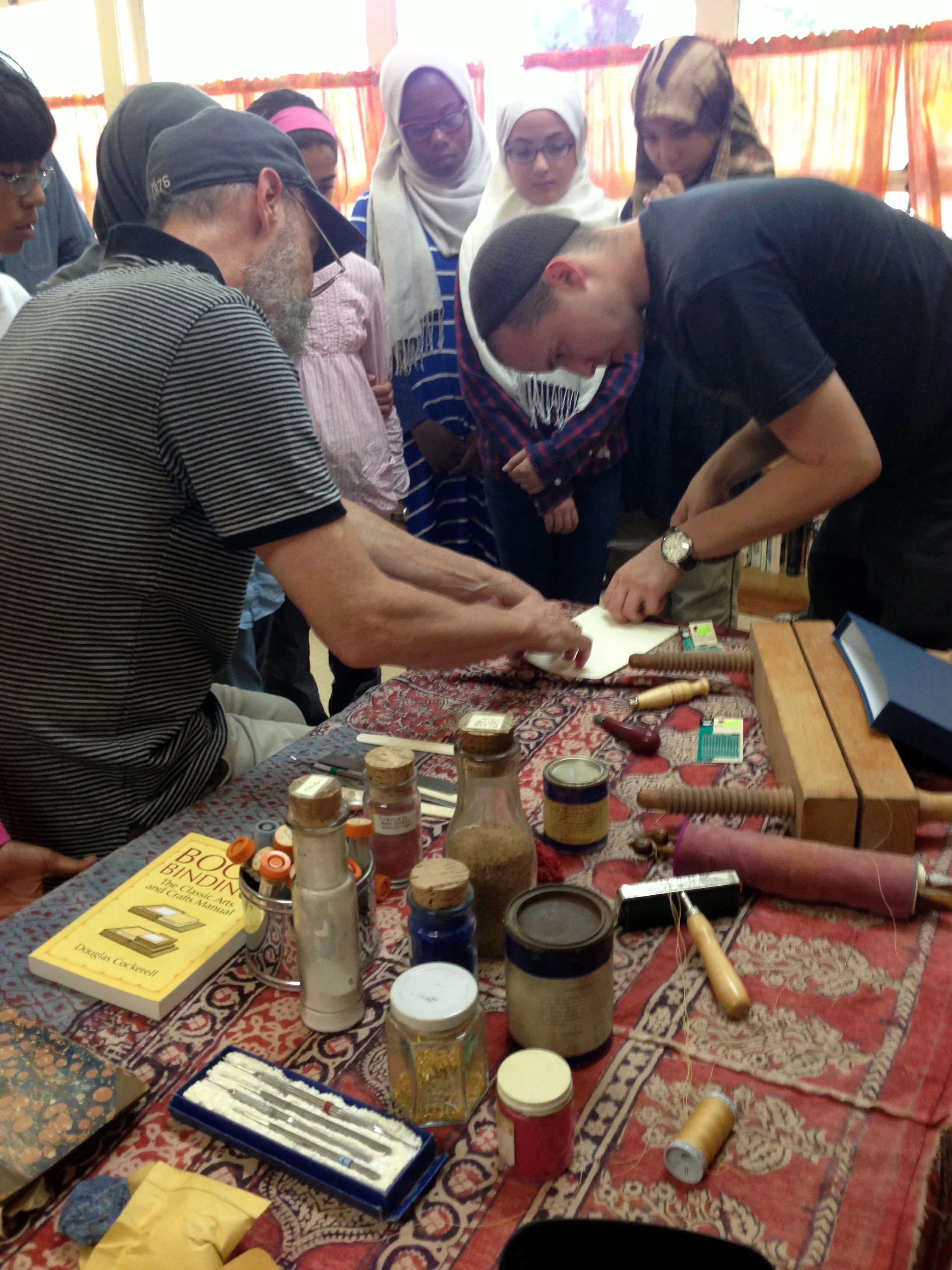 A calligraphy and bookbinding workshop