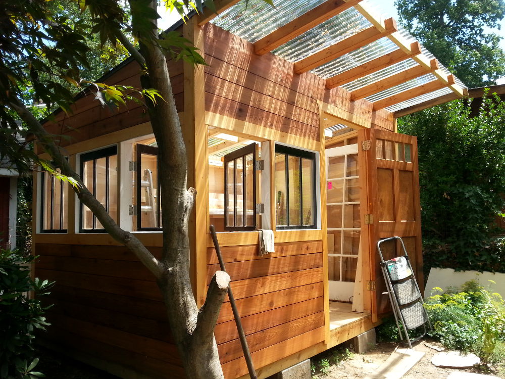 rebuilding a shed, 4: reclaimed cedar siding