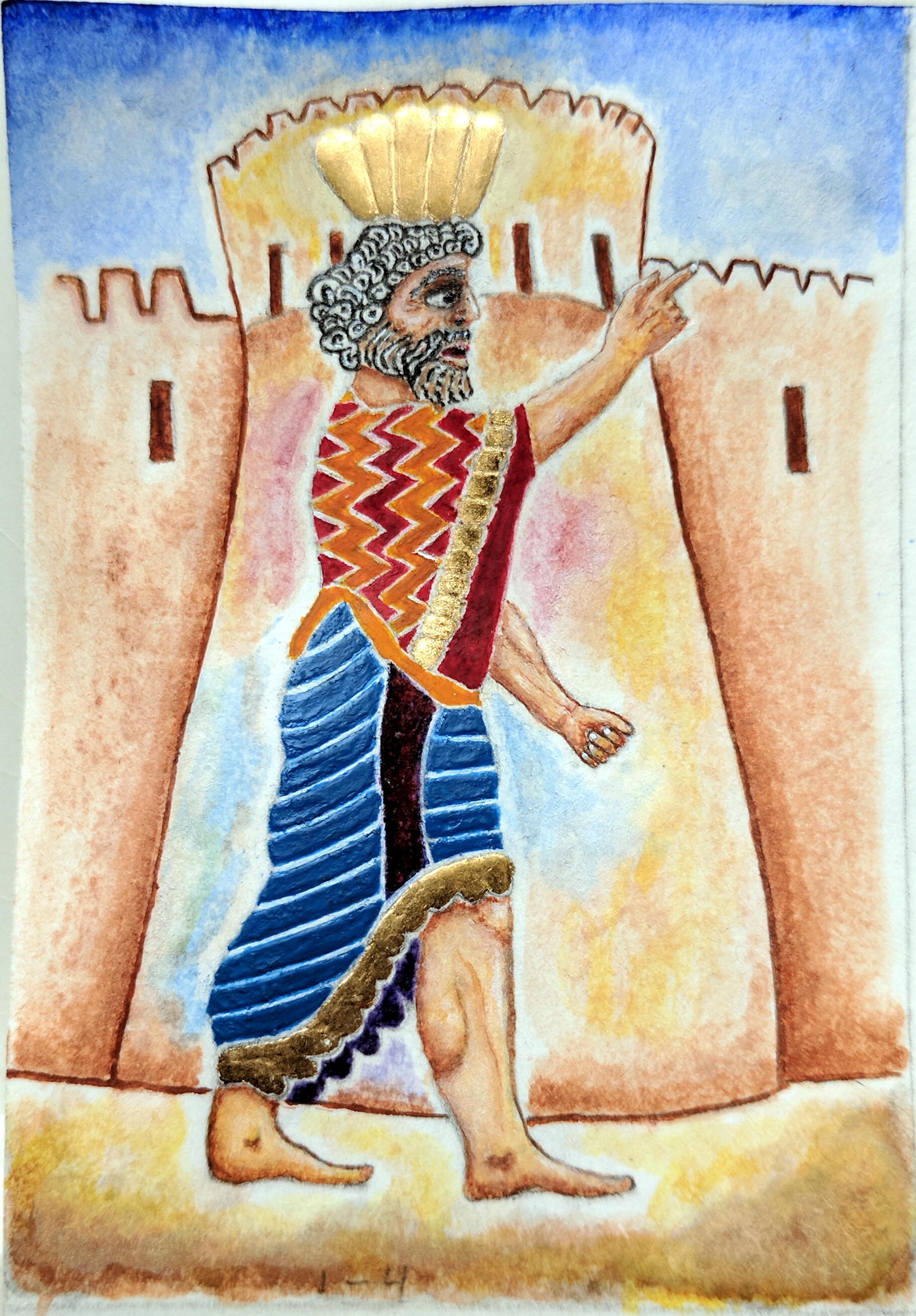 Achashverosh and his palace walls