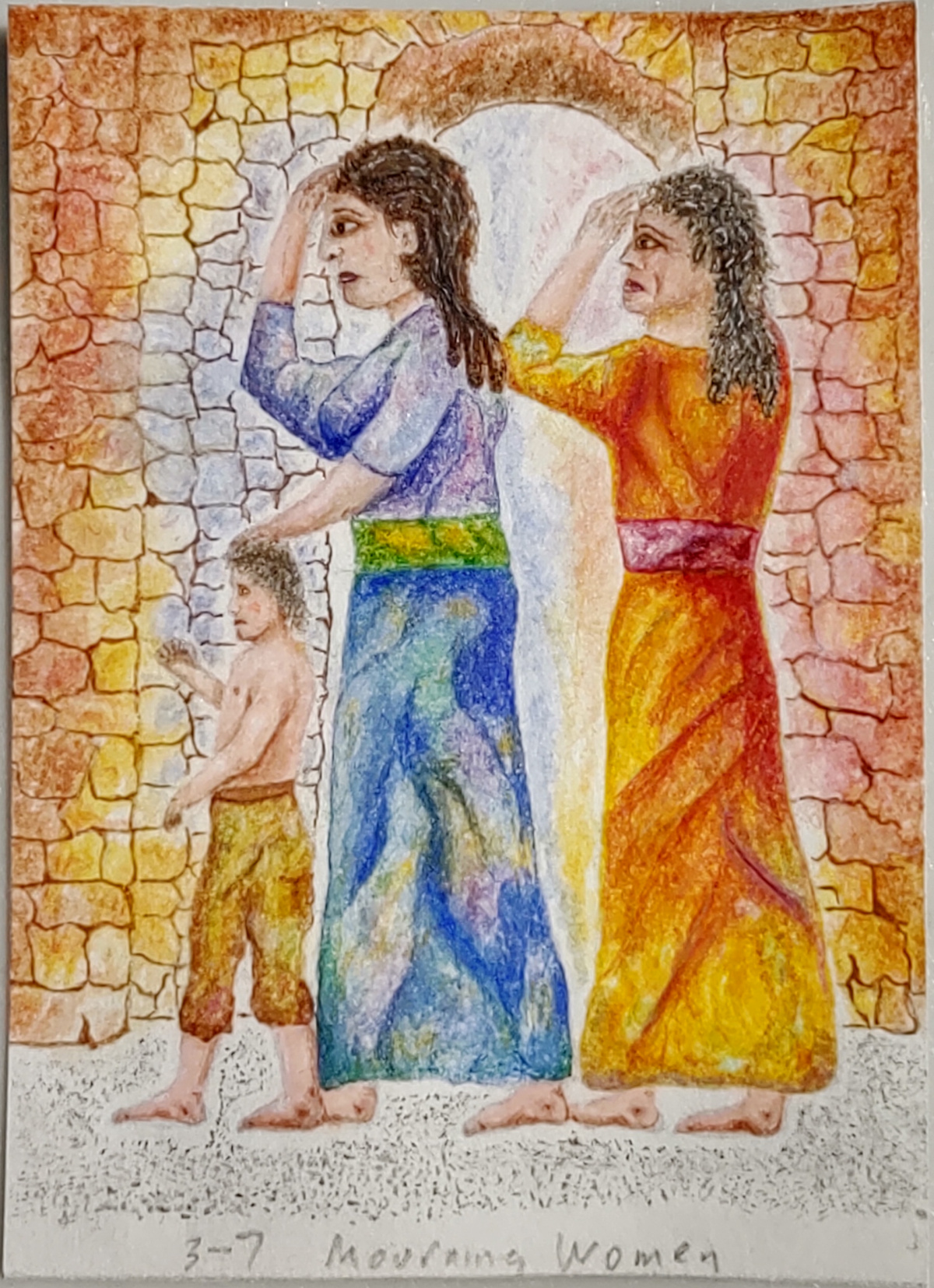 Jewish women mourning at the evil decree