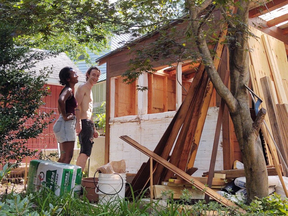 Meanwhile, Cal and Makda are beginning work on the tiny house...