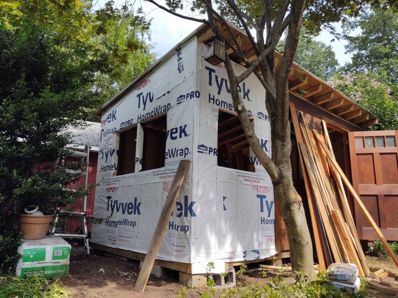 Exterior with tyvek