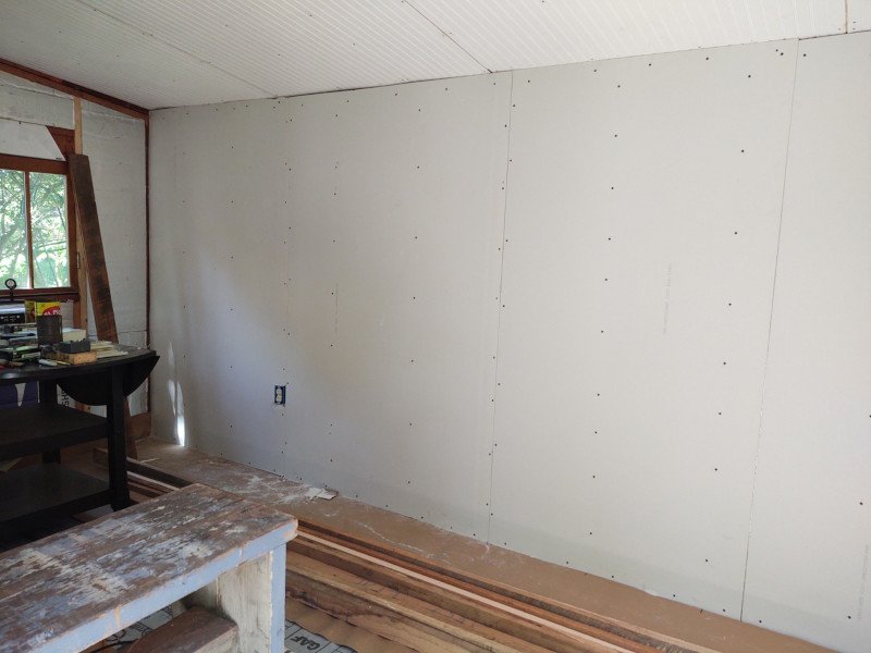 Drywall in process