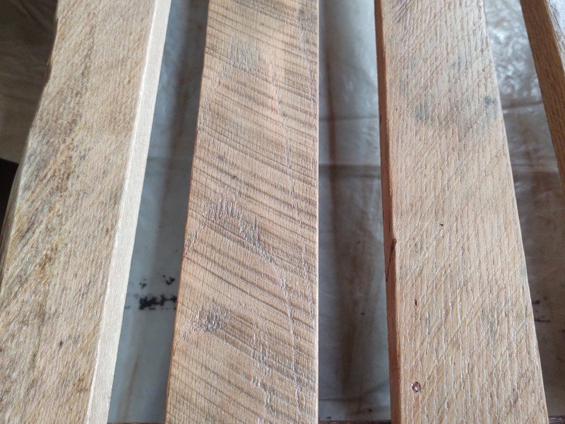 Ceiling beam lumber: rough sawn ash and oak