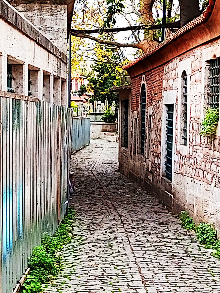 Exiting the Eyüp Sultan Camii
