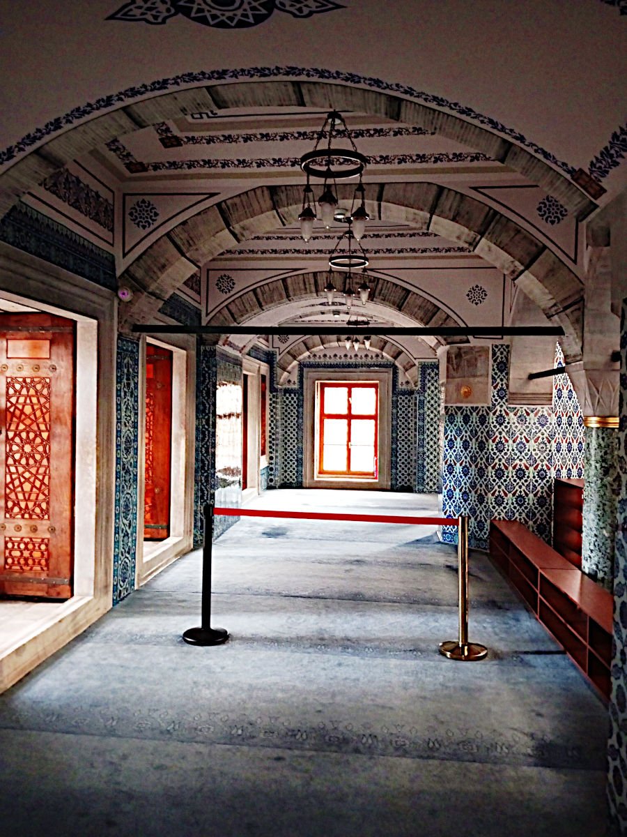 Beneath the upper gallery