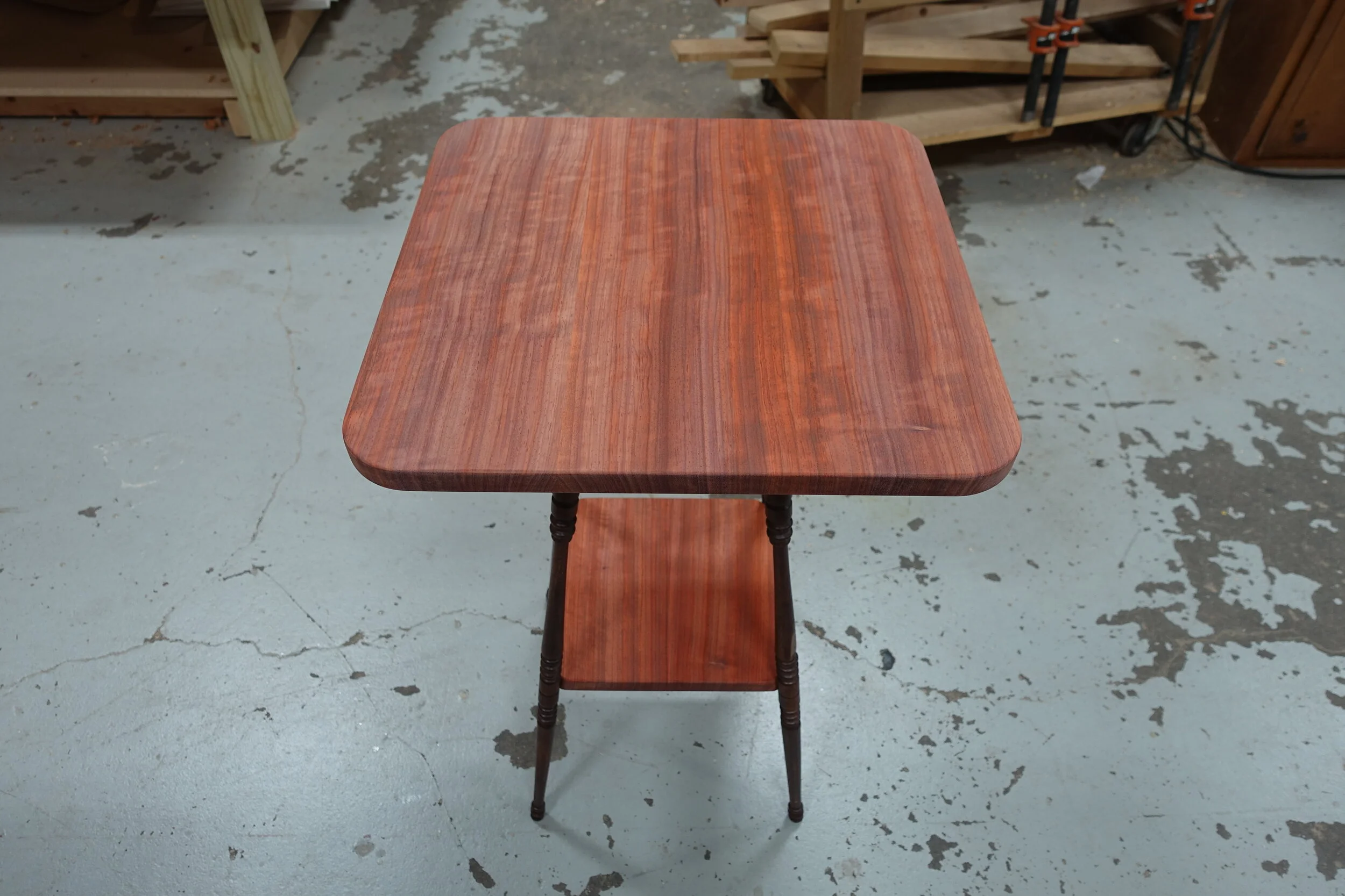 001 Padauk End Table with Found Legs.JPG