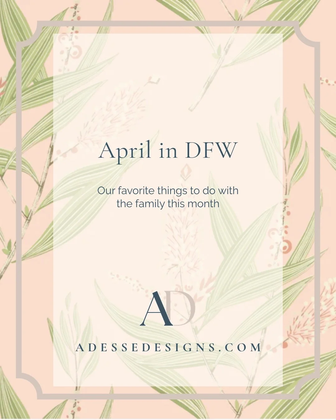 April in DFW is chef&rsquo;s kiss 🌸 Whether you&rsquo;re soaking in the blooms at the Dallas Arboretum, strolling the Main St. Fort Worth Arts Festival, or grabbing fresh finds at the Clearfork or Saint Michael&rsquo;s Farmers Market &mdash; this mo