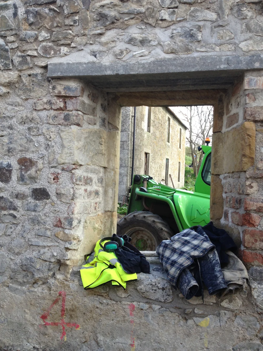 New openings in the existing walls being made