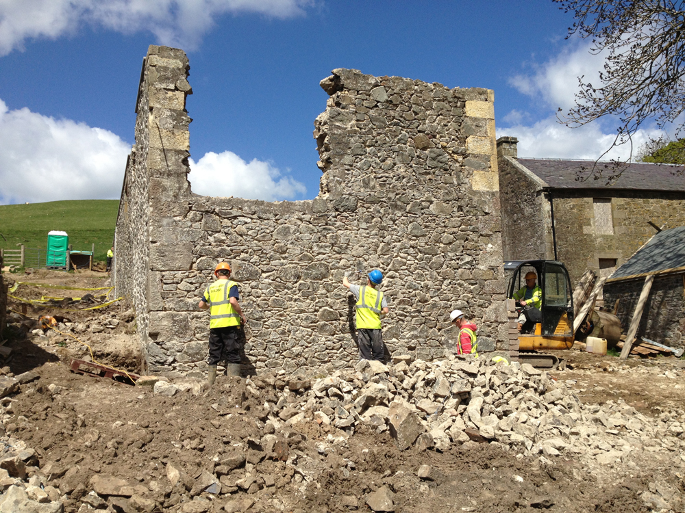 Large gable opening being made
