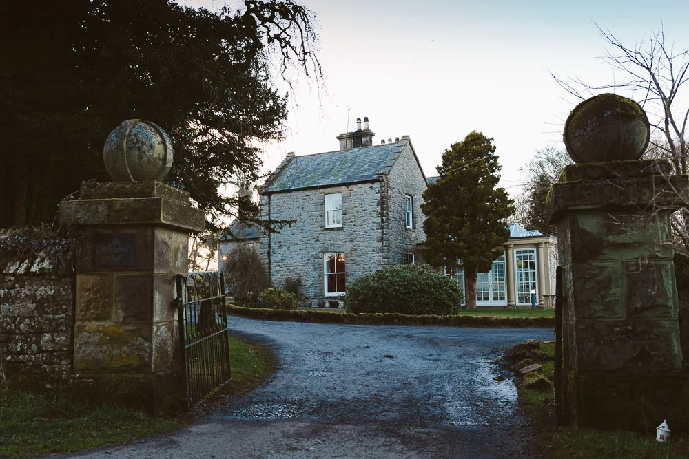 The entrance to Woodhill Hall luxury wedding venue, Northumberland