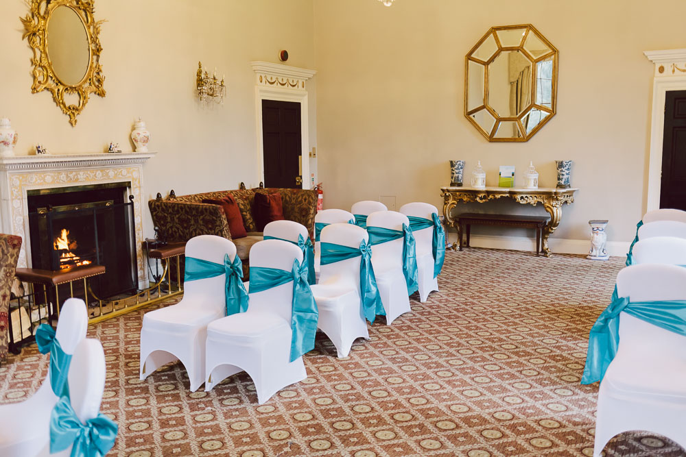 The ceremony room set up for Aigul & Kevin's wedding at Linden Hall