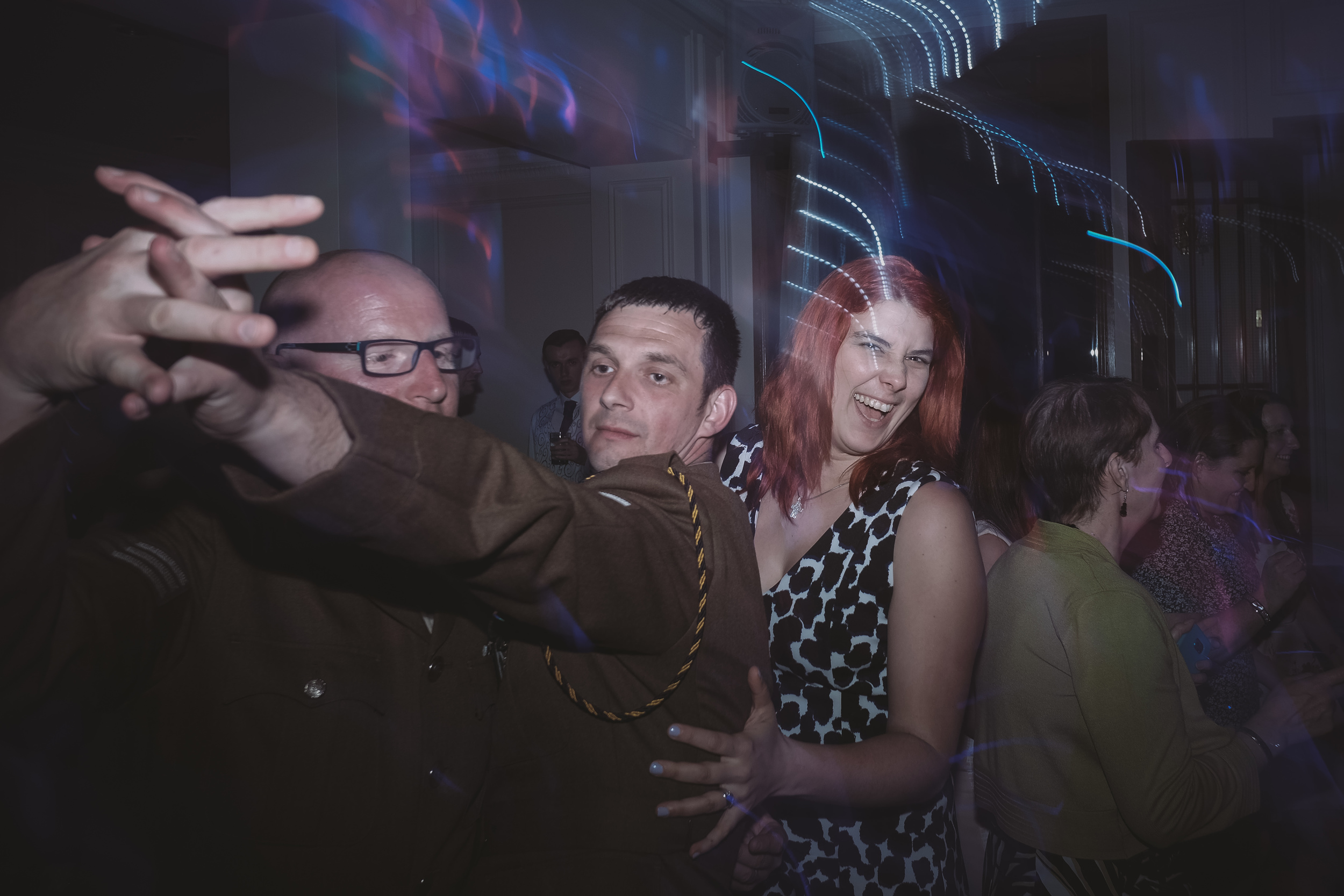 Newcastle Wedding Photographer // Guests in military uniform on dance floor