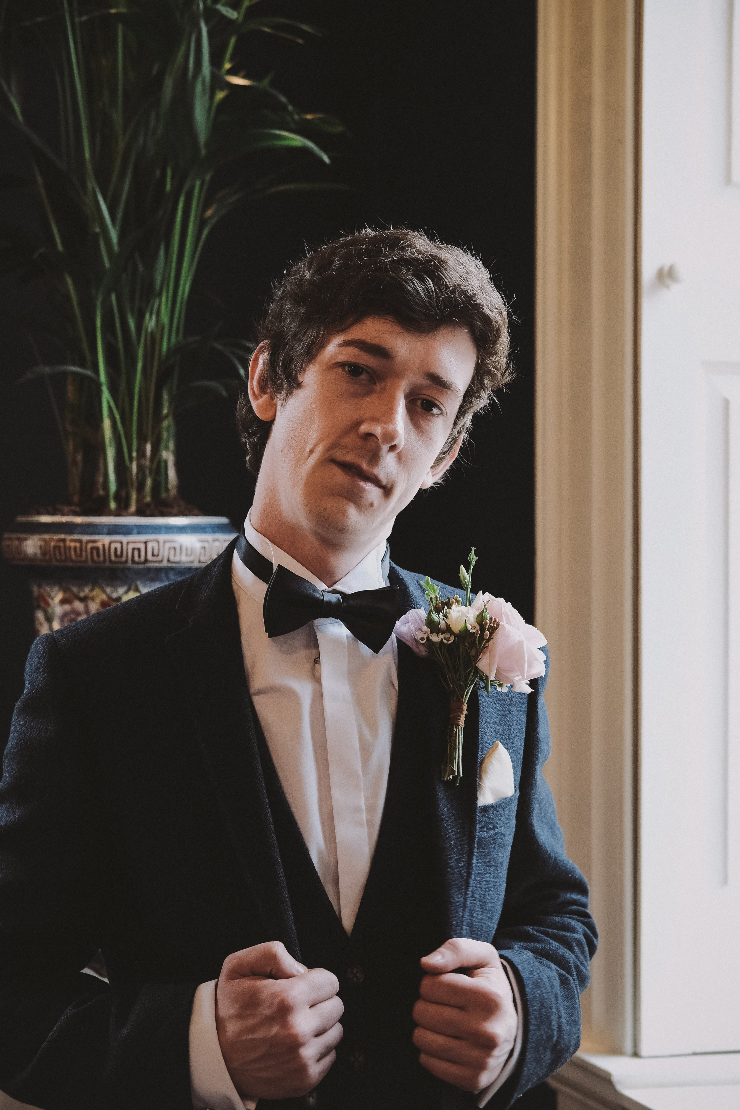 A window portrait of the groom at Newton Hall Northumberland by Barry Forshaw