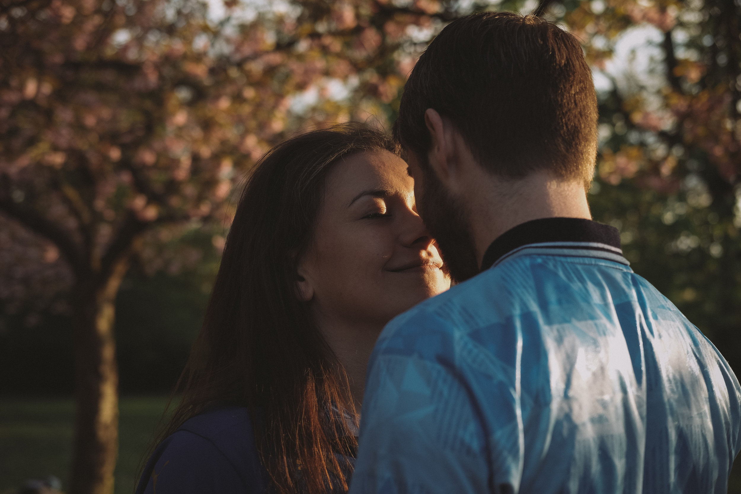 Couple hold each other course in pre-wedding shoot in Gateshead