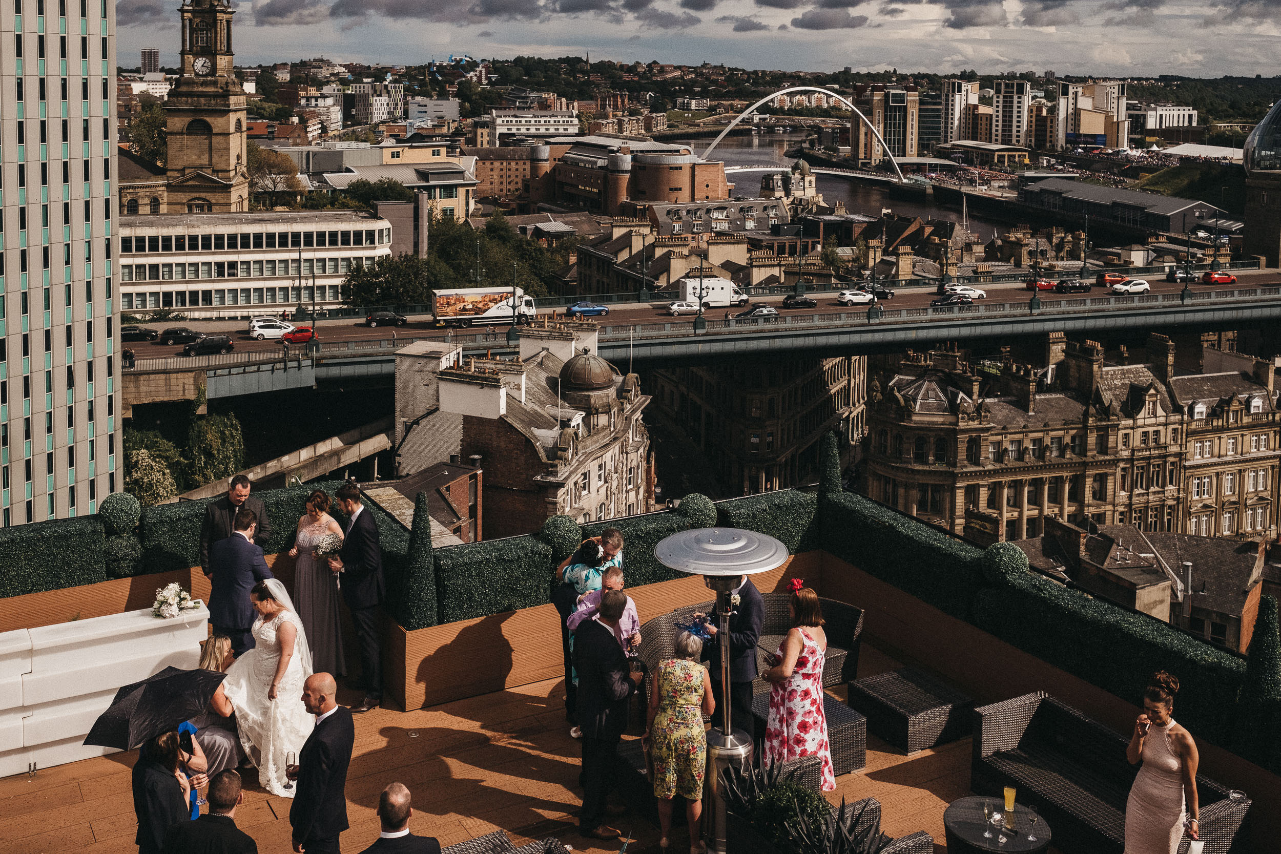 View of the Newcastle skyline from the roof of the Vermont Hotel