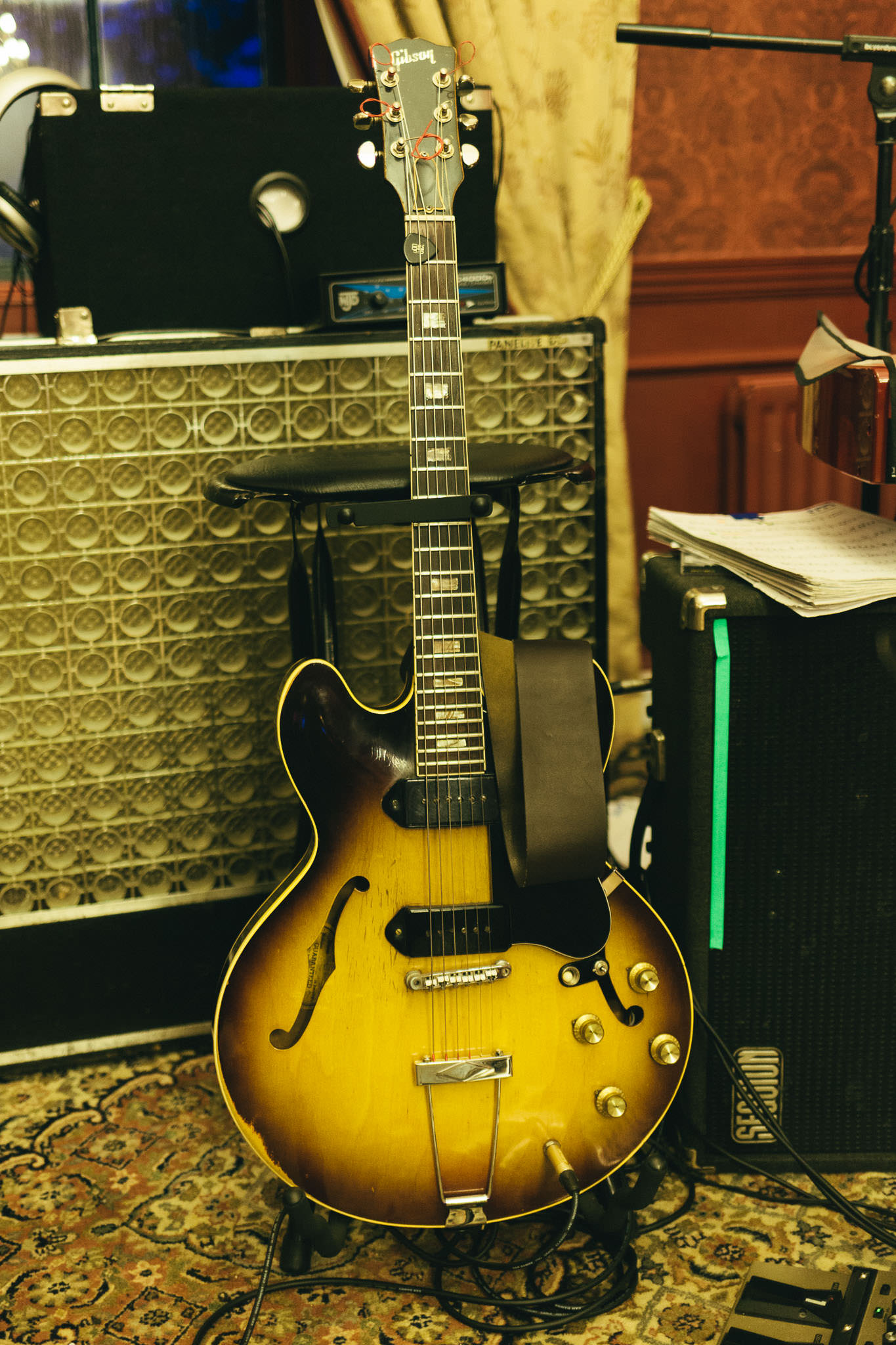 Close up of guitar from wedding band