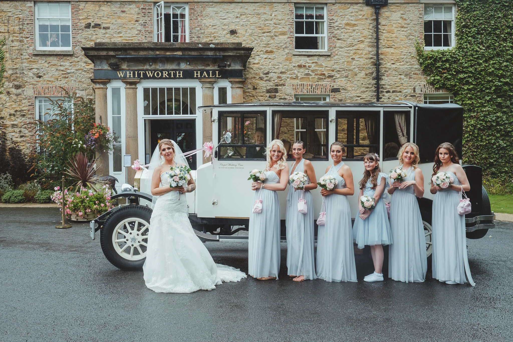 While most couples want sun and blue skies on their wedding day, most photographers pray for cloudy grey skies and soft light. That’s what I got at Zoe and Liam’s wedding at Whitworth Hall in Durham.