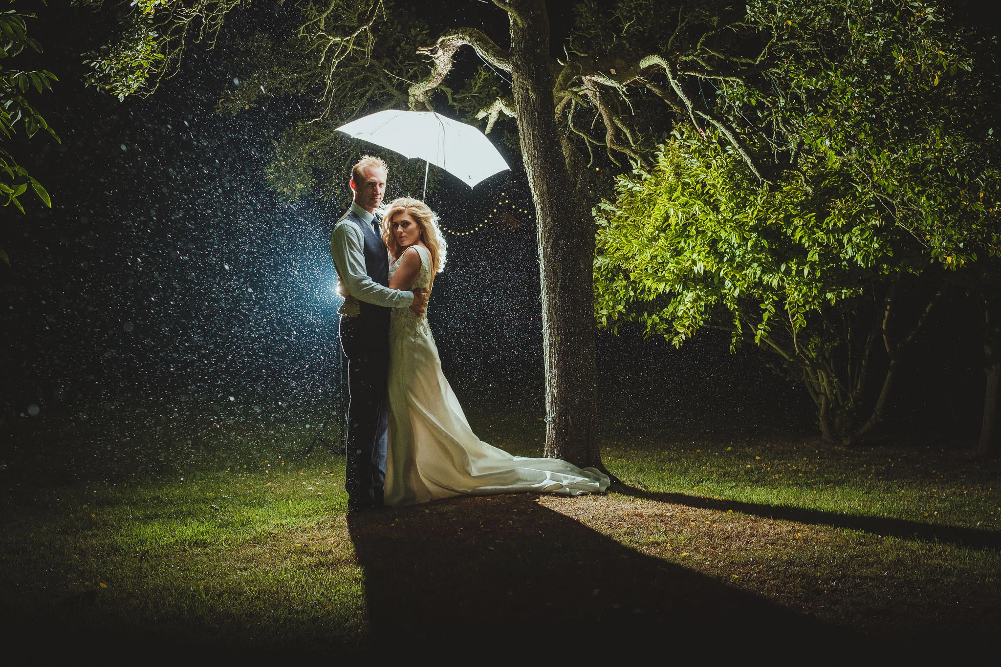 The rain and dark didn’t stop us getting some breathtaking bride and groom portraits