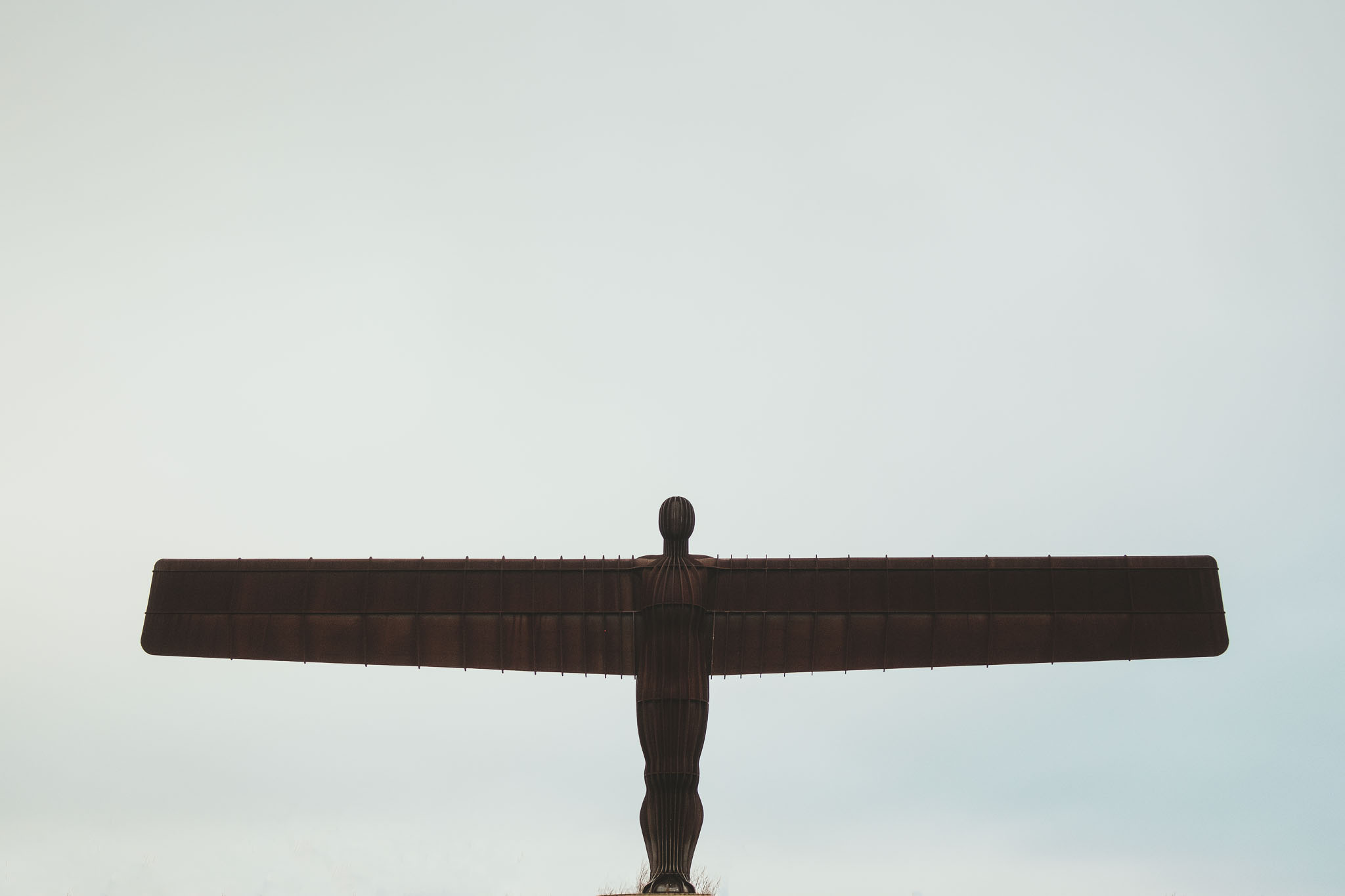 Front view of the Angel of the North in Newcastle