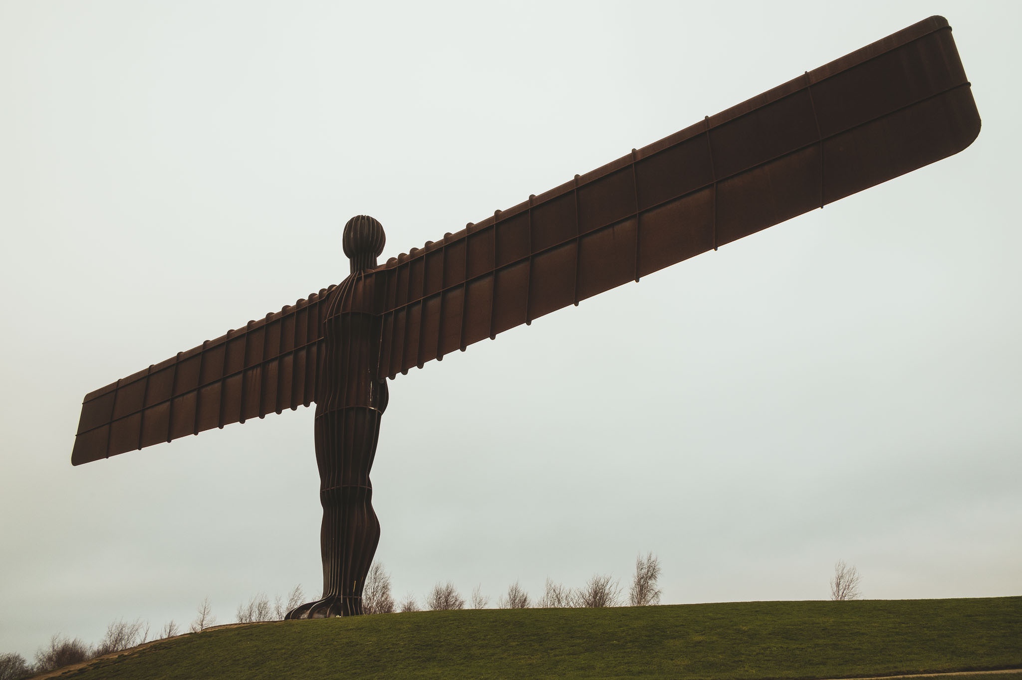 The Angel of the North in Newcastle on a cold winter day