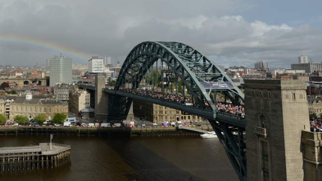 The Tyne Bridge during the Great North Run