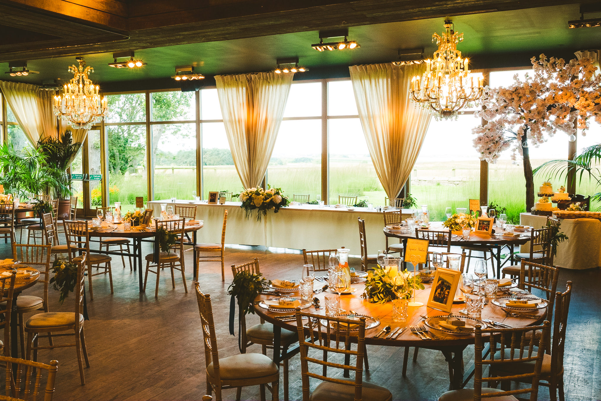 Newton Hall Garden Suite set out for a wedding