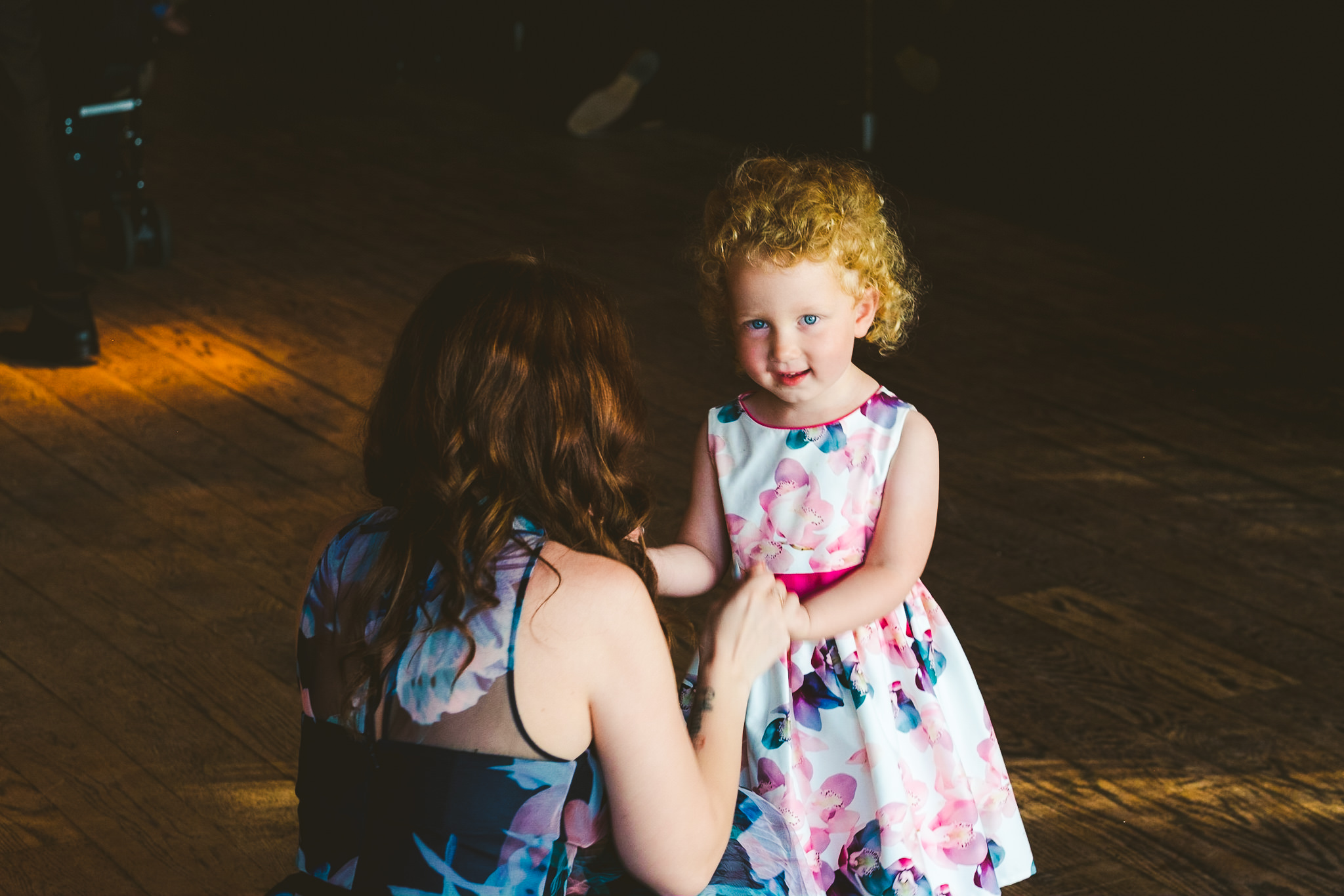 Flower girl dancing at Newton Hall
