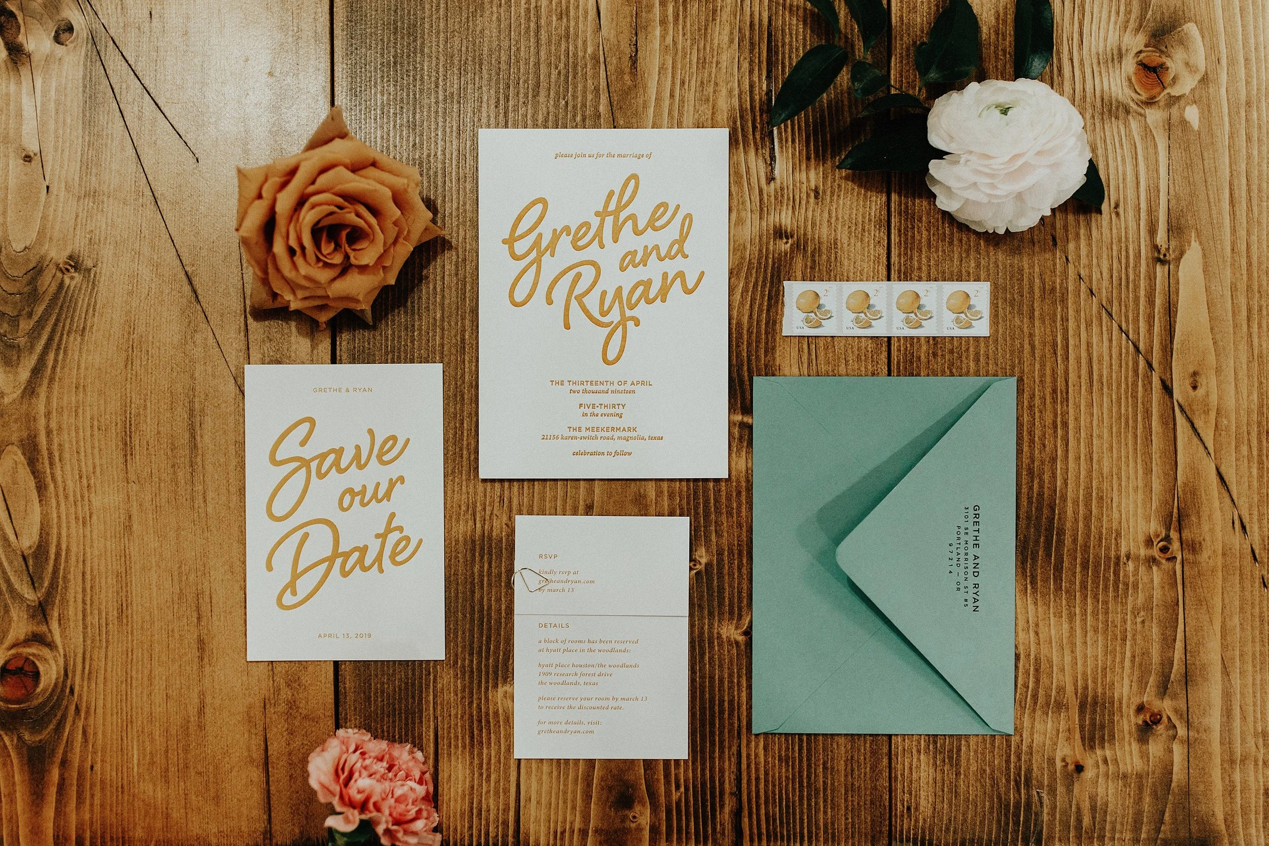  I had the pleasure of working with my now husband,  Ryan Mead , on our wedding suite.  