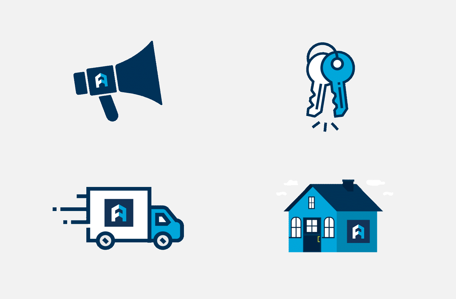  Finance of America Mortgage gifs designed to be used company wide on Instagram. 