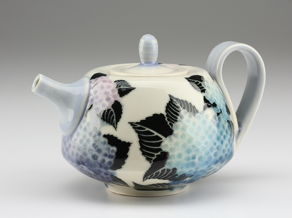 Hydrangea teapot