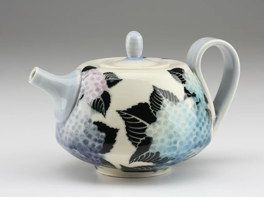 Hydrangea teapot