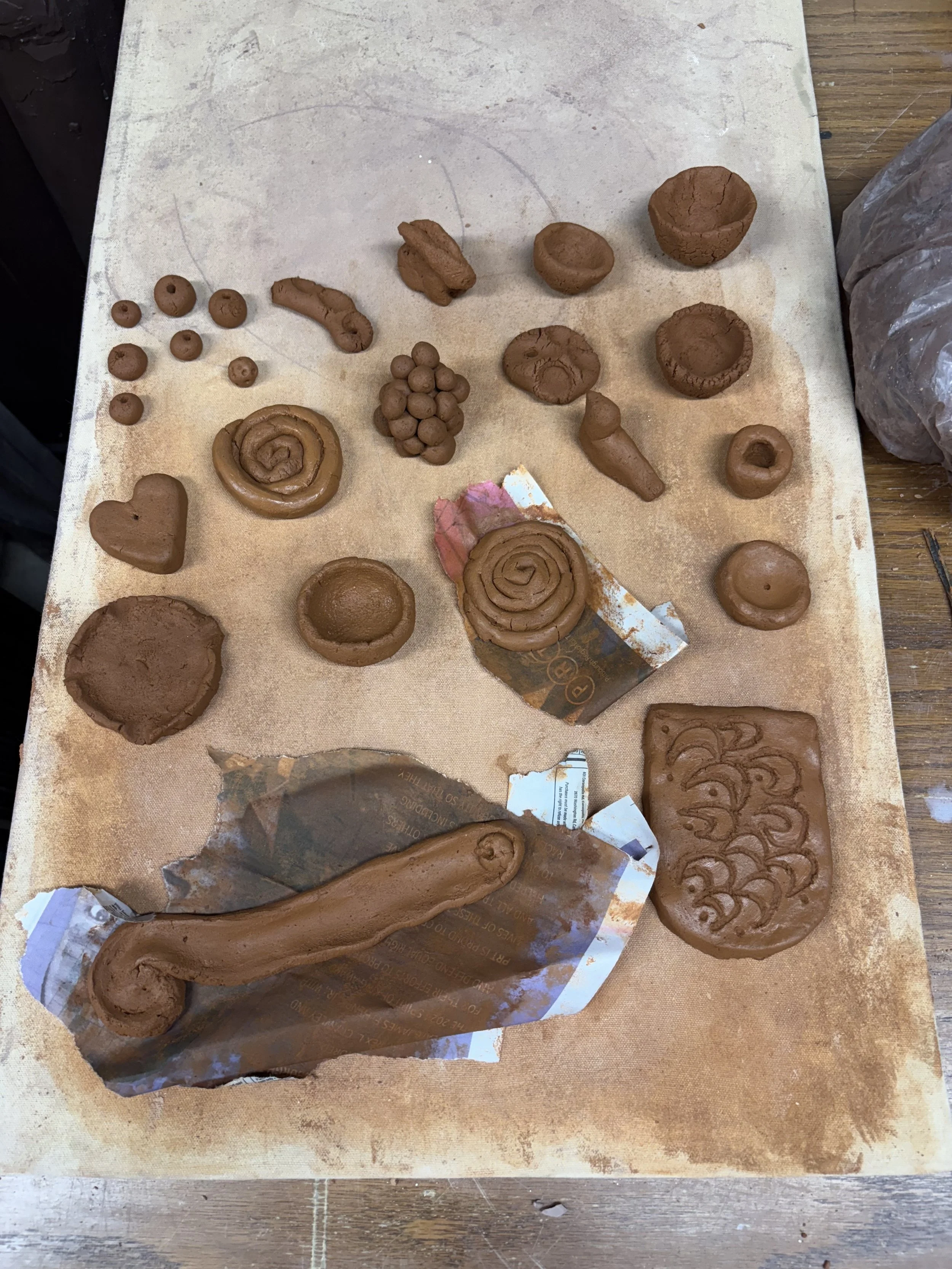 My plan was to invite my fellow resident artists to create small clay objects using the Hambidge clay. This would allow me to observe how workable the clay body was, and give them a chance to take home something genuinely Hambidge as a keepsake. Aft