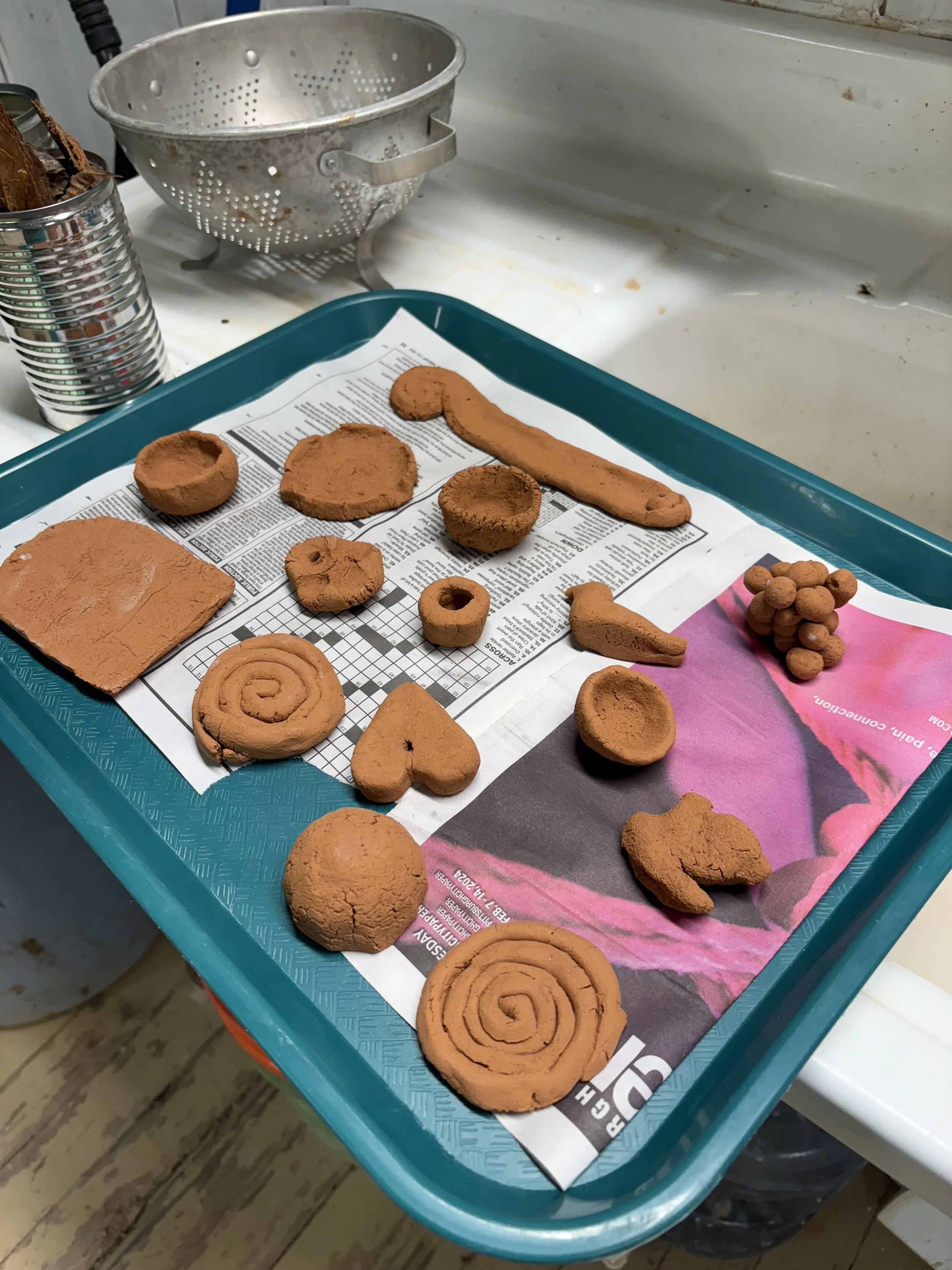 All the pieces are bone dry and ready for pit fire.