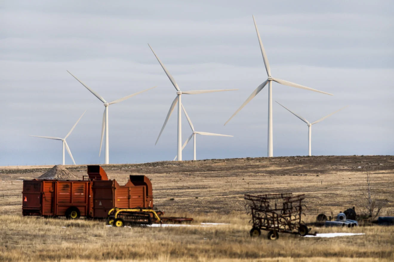 A wind farm near Calhan has rural residents asking policymakers to look into their illnesses. (Photo by Stacie Scott/The Colorado Springs Gazette)