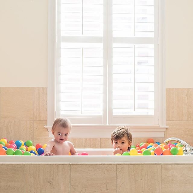 BUT the good news is that we have each other. Why don&rsquo;t we throw a ball pool party in the bathroom today? It will definitely make me feel better. 
What&rsquo;s your plan for the weekend?  #brothers #bestfriends