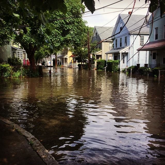 Flooding in Somerville after a summer downpour.