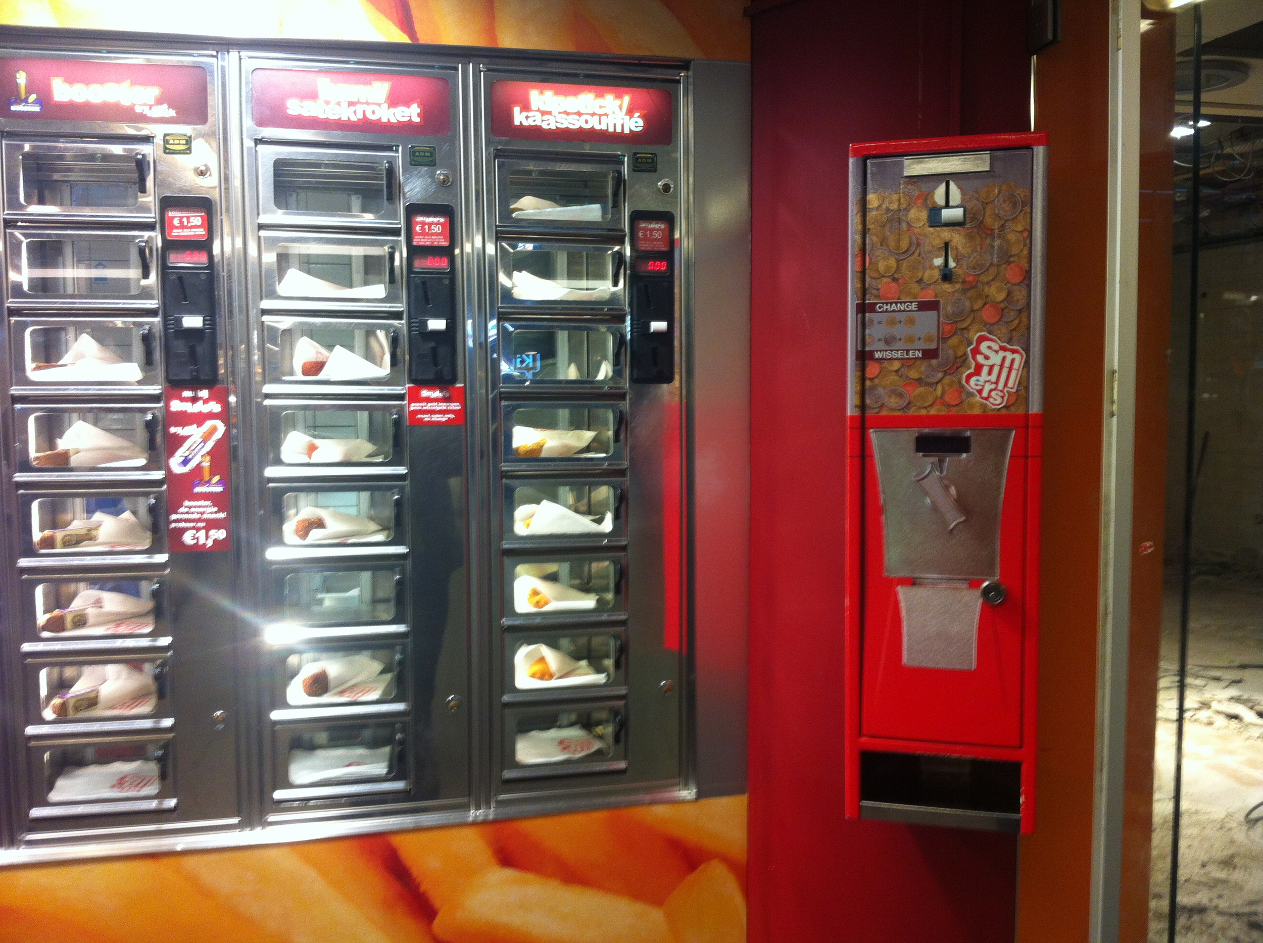 Weird food dispensing machine in Amsterdam