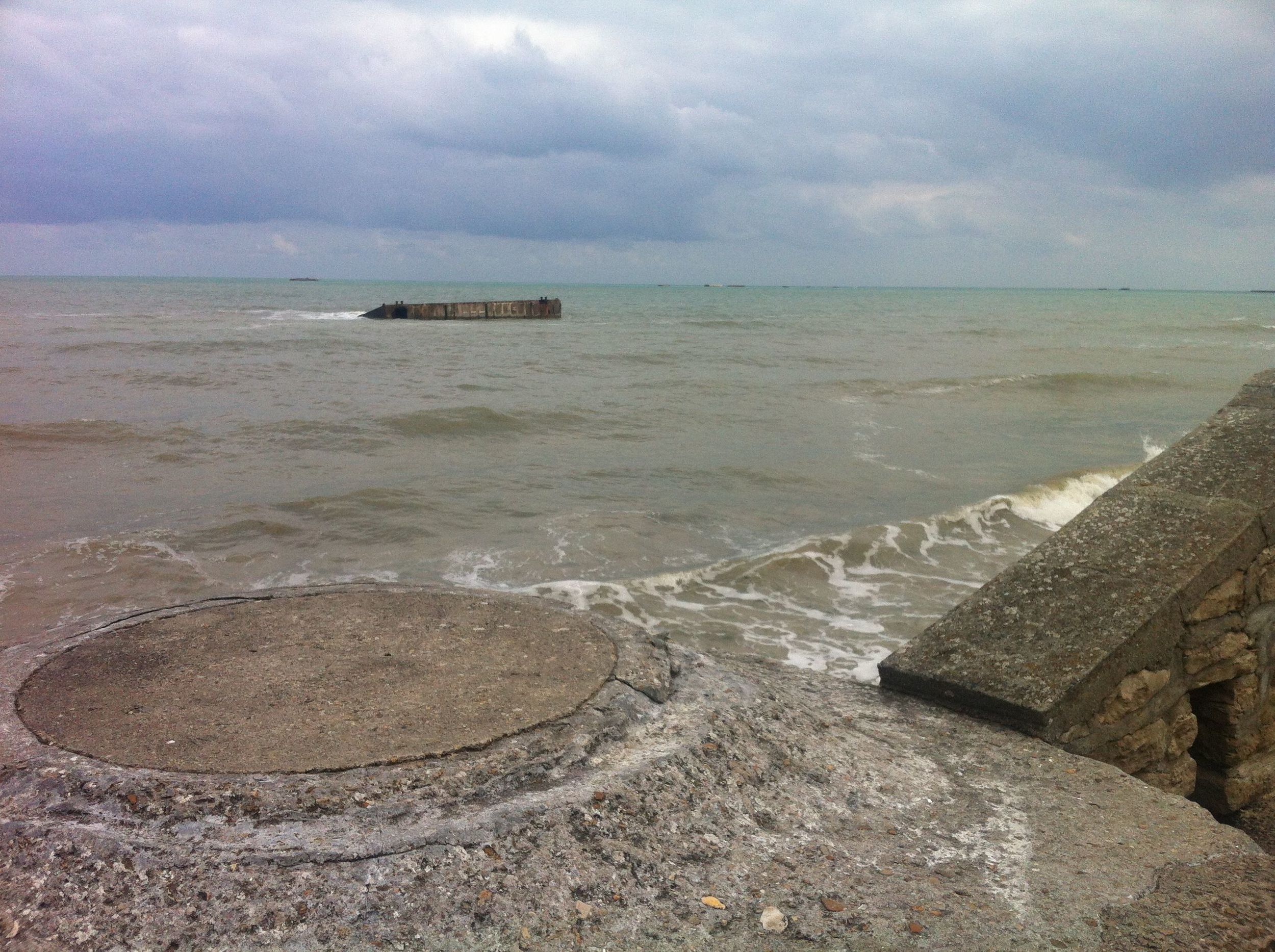 WWII relics at Gold Beach, Normandy.