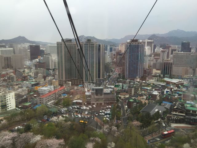 Taking the cable car up Namsan Mountain (©Deborah Clague/Oblada.com)