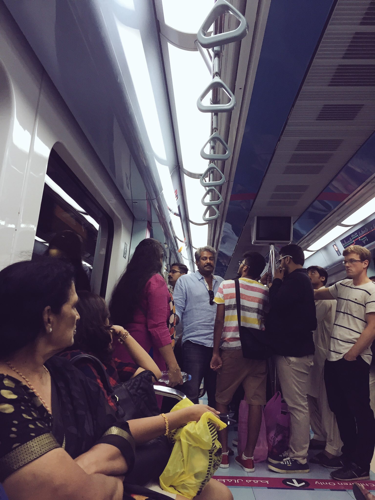 View from my seat of the "female-only" car of the Dubai Metro (©Deborah Clague, 2016).