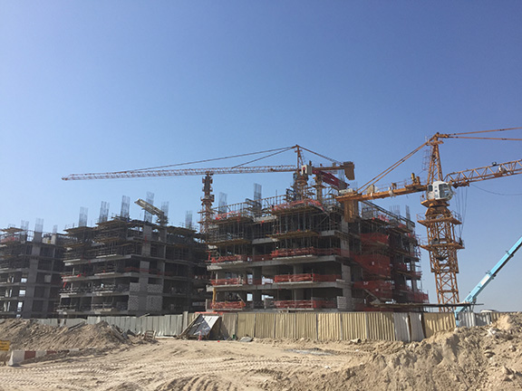 Under construction: Dubai continues to extend into the desert (©Deborah Clague, 2016).&nbsp;