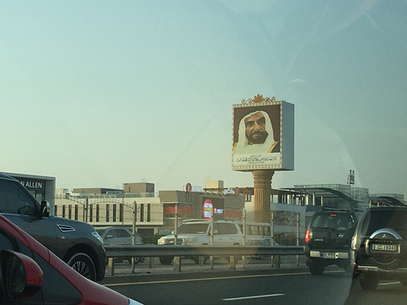 Billboards of Emirati leaders line the streets and highways (©Deborah Clague, 2016)&nbsp;