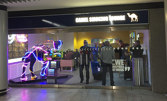I couldn't escape camels. This smoking lounge was at my layover in Frankfurt Airport (©Deborah Clague, 2016)