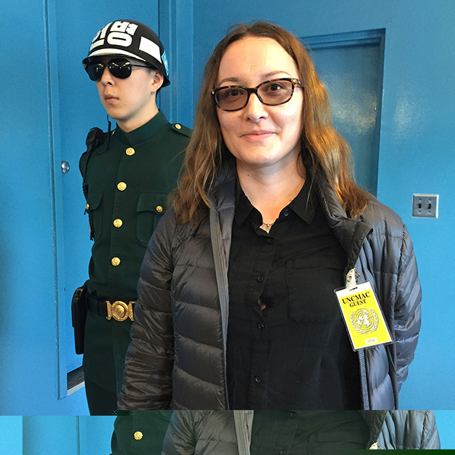 With a South Korean soldier at the demilitarized zone (DMZ) (©Deborah Clague)