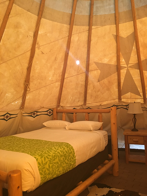 Interior of teepee, Williams, Arizona (©Deborah Clague, 2018). 