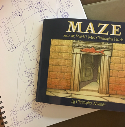 My notebook while attempting ‘Maze’, the world’s most challenging puzzle.